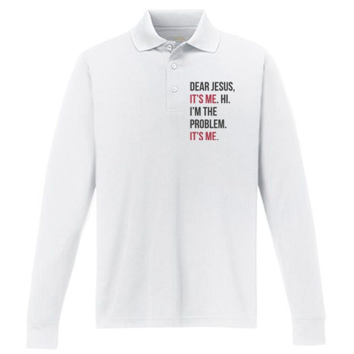 Dear Jesus Performance Long Sleeve Polo