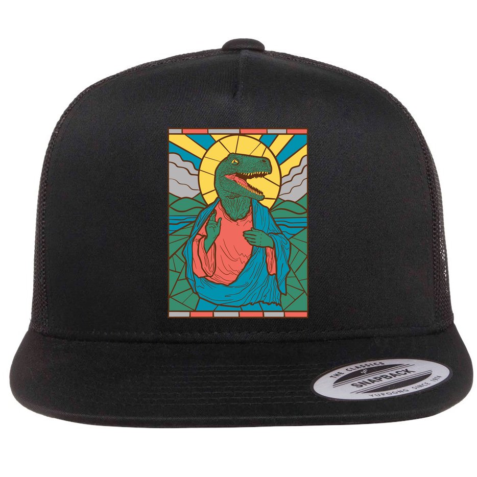 Dinosaur Jesus Flat Bill Trucker Hat