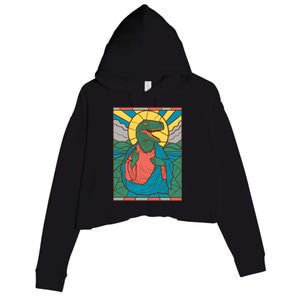 Dinosaur Jesus Crop Fleece Hoodie