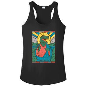 Dinosaur Jesus Ladies PosiCharge Competitor Racerback Tank