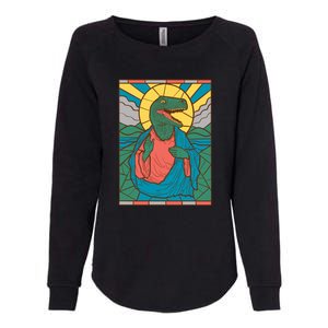 Dinosaur Jesus Womens California Wash Sweatshirt