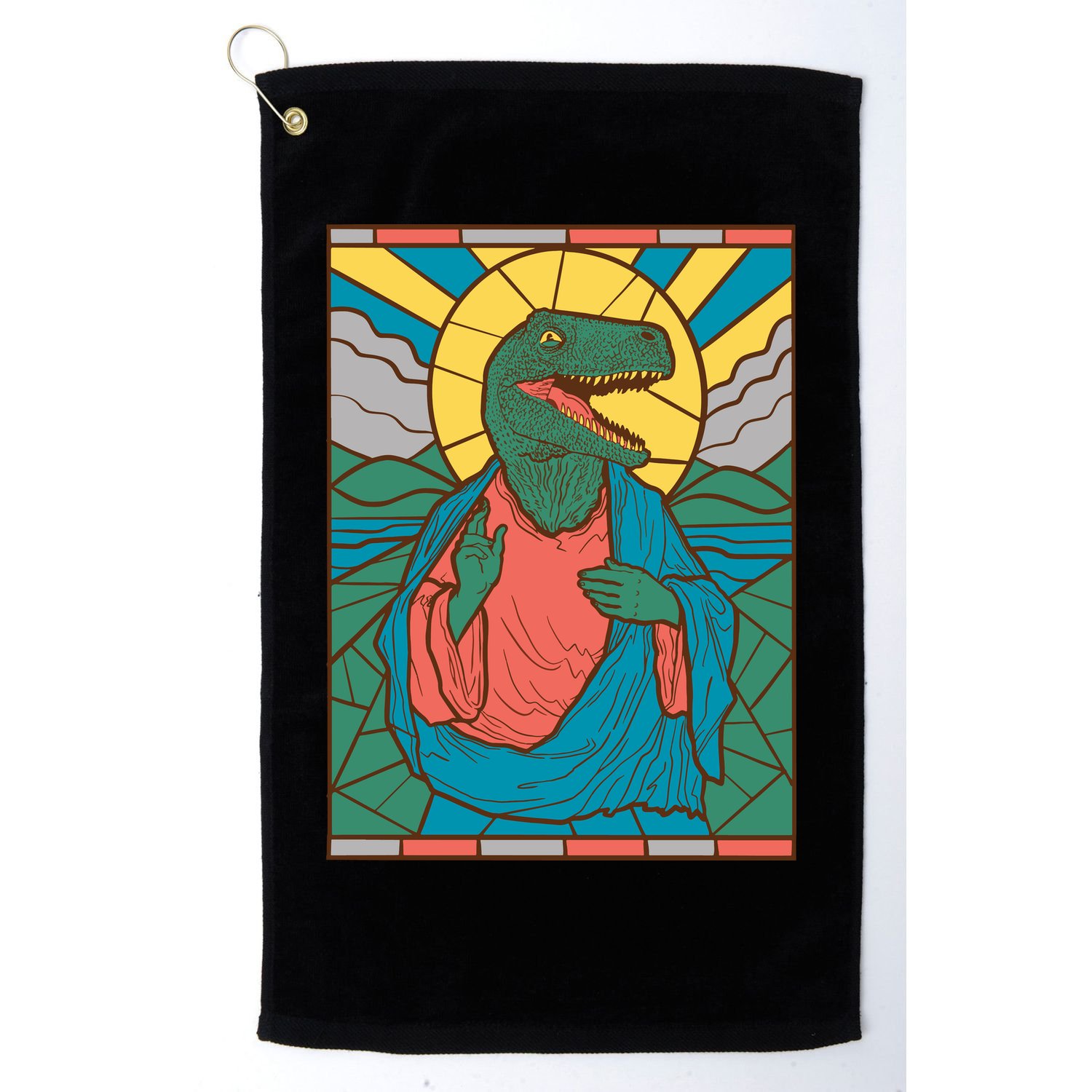 Dinosaur Jesus Golf Towel
