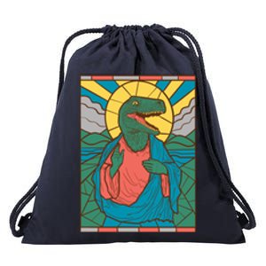 Dinosaur Jesus Drawstring Bag