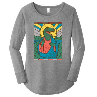 Dinosaur Jesus Women's Perfect Tri Tunic Long Sleeve Shirt