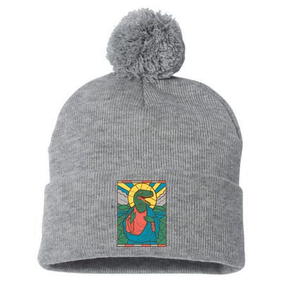 Dinosaur Jesus Pom Pom 12in Knit Beanie