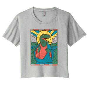 Dinosaur Jesus Women's Crop Top Tee