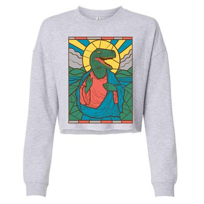 Dinosaur Jesus Cropped Pullover Crew