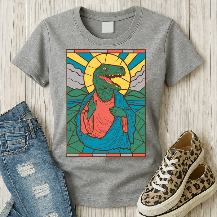 Dinosaur Jesus Womens T-Shirt