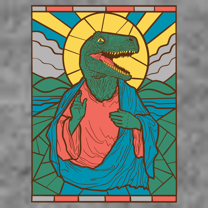 Dinosaur Jesus Womens T-Shirt