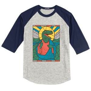 Dinosaur Jesus Kids Colorblock Raglan Jersey