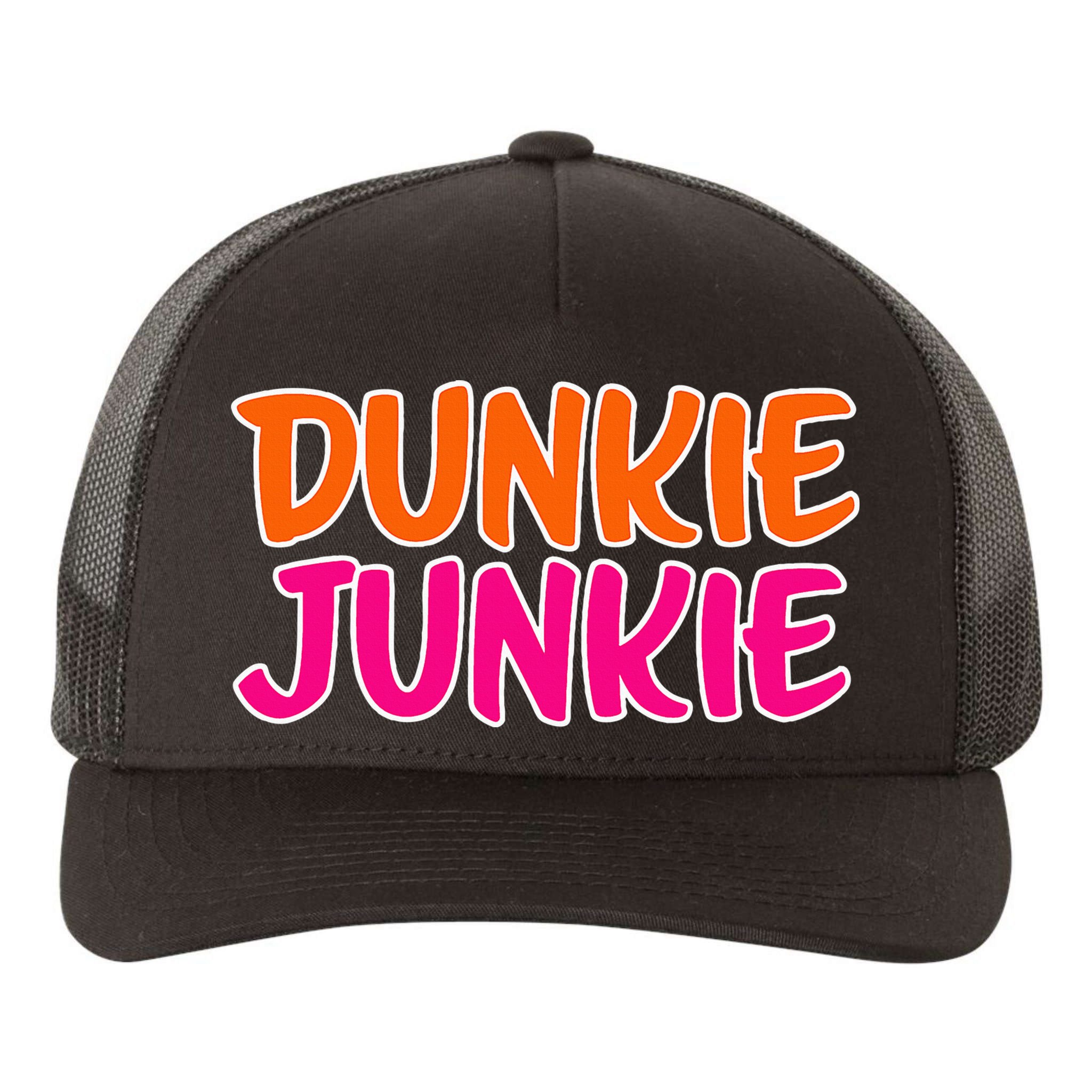 Dunkie Junkie Donut And Coffee Lover Yupoong Adult 5-Panel Trucker Hat