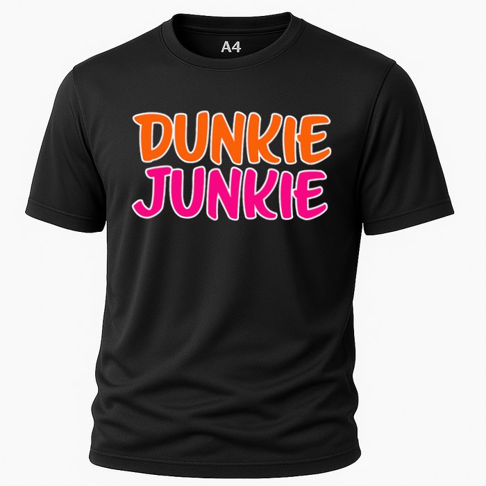 Dunkie Junkie Donut And Coffee Lover Cooling Performance Crew T-Shirt