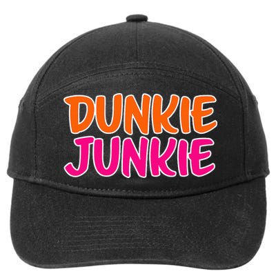 Dunkie Junkie Donut And Coffee Lover 7-Panel Snapback Hat