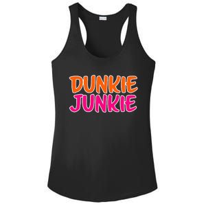 Dunkie Junkie Donut And Coffee Lover Ladies PosiCharge Competitor Racerback Tank