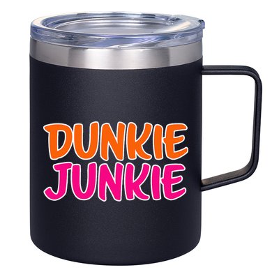 Dunkie Junkie Donut And Coffee Lover 12oz Stainless Steel Coffee Mug