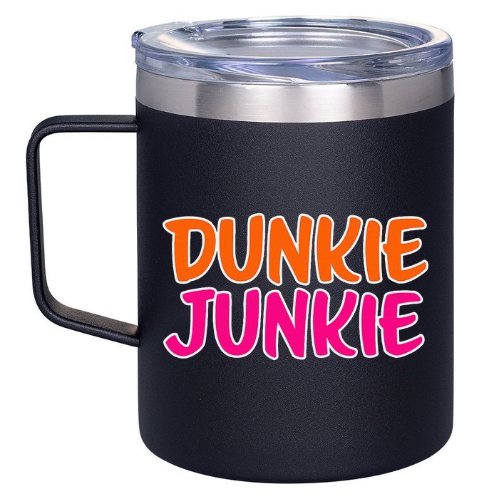 Dunkie Junkie Donut And Coffee Lover 12oz Stainless Steel Coffee Mug