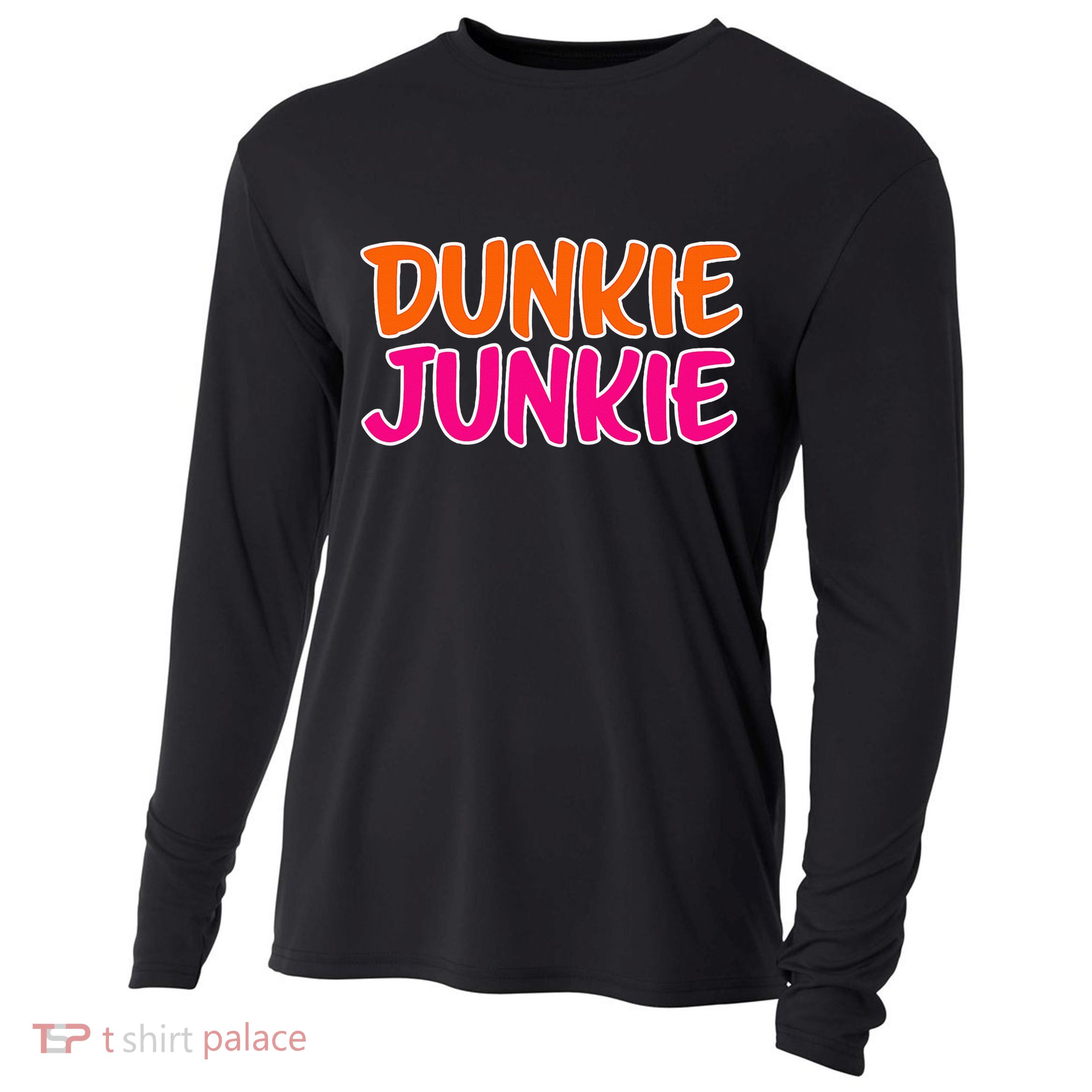 Dunkie Junkie Donut And Coffee Lover Cooling Performance Long Sleeve Crew