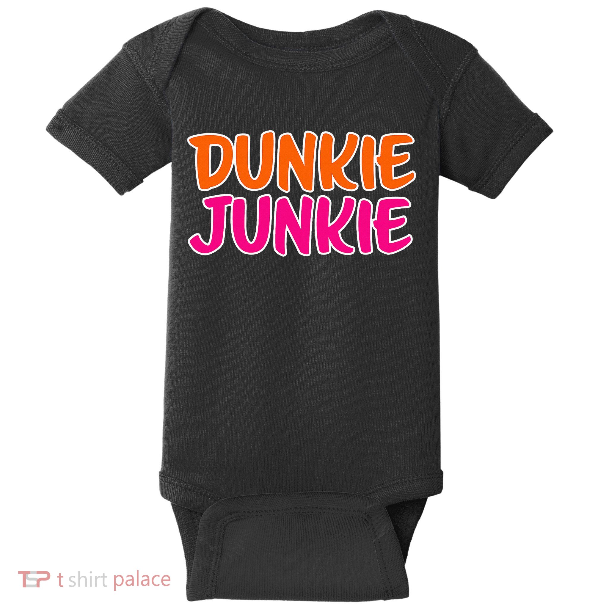 Dunkie Junkie Donut And Coffee Lover Baby Bodysuit