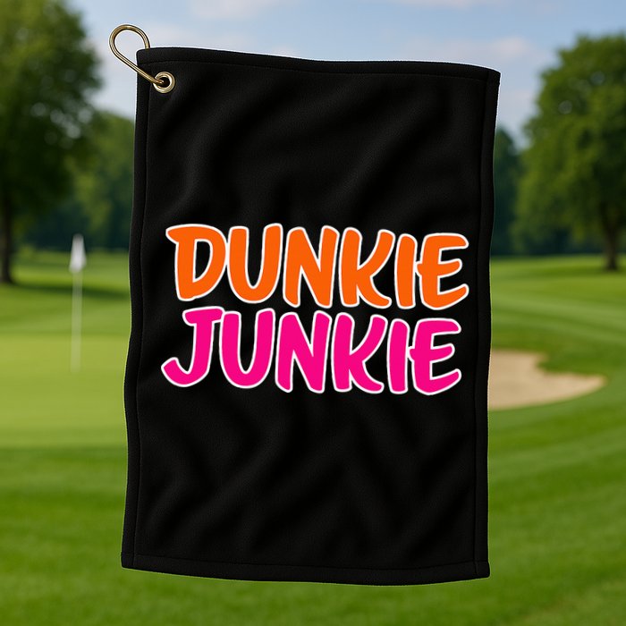 Dunkie Junkie Donut And Coffee Lover Golf Towel