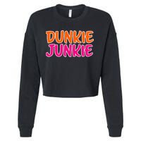 Dunkie Junkie Donut And Coffee Lover Cropped Pullover Crew