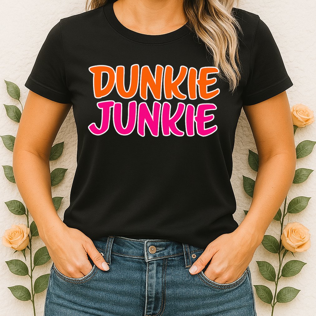 Dunkie Junkie Donut And Coffee Lover Womens T-Shirt