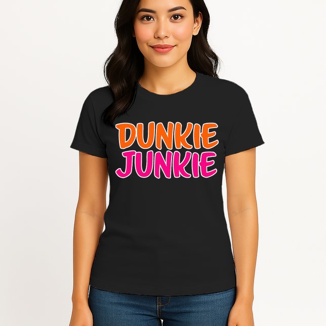 Dunkie Junkie Donut And Coffee Lover Womens T-Shirt