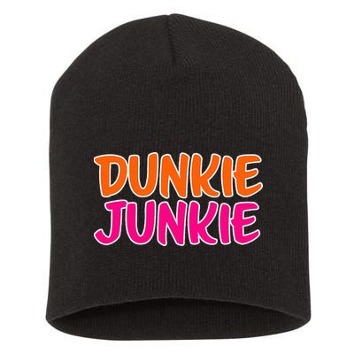 Dunkie Junkie Donut And Coffee Lover Short Acrylic Beanie