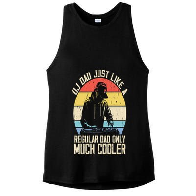 Disc Jockey Dad Like A Regular Dad But Cooler Dj Fathers Day Ladies PosiCharge Tri-Blend Wicking Tank