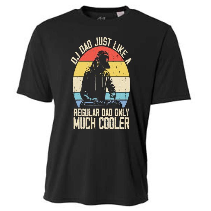 Disc Jockey Dad Like A Regular Dad But Cooler Dj Fathers Day Cooling Performance Crew T-Shirt