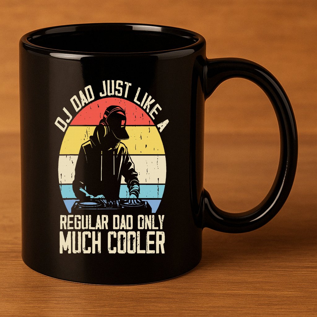 Disc Jockey Dad Like A Regular Dad But Cooler Dj Fathers Day 11oz C Handle Ceramic Mug