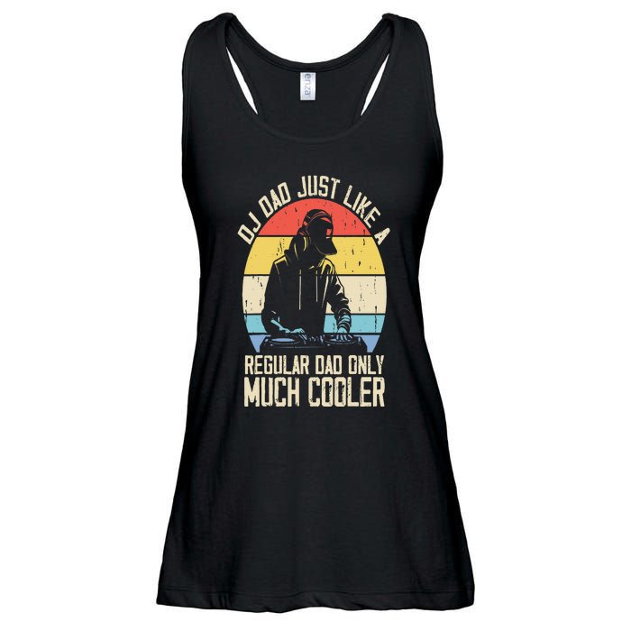 Disc Jockey Dad Like A Regular Dad But Cooler Dj Fathers Day Ladies Essential Flowy Tank