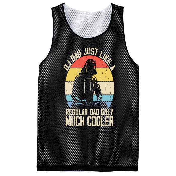 Disc Jockey Dad Like A Regular Dad But Cooler Dj Fathers Day Mesh Reversible Basketball Jersey Tank