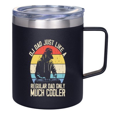 Disc Jockey Dad Like A Regular Dad But Cooler Dj Fathers Day 12oz Stainless Steel Coffee Mug