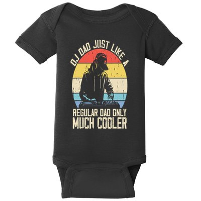 Disc Jockey Dad Like A Regular Dad But Cooler Dj Fathers Day Baby Bodysuit