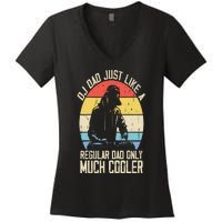 Disc Jockey Dad Like A Regular Dad But Cooler Dj Fathers Day Women's V-Neck T-Shirt