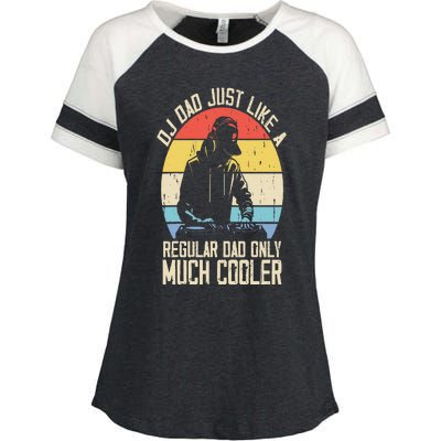 Disc Jockey Dad Like A Regular Dad But Cooler Dj Fathers Day Enza Ladies Jersey Colorblock Tee