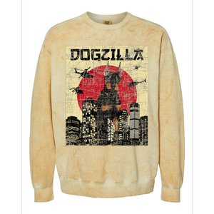 Dogzilla Japanese Doberman Canine Dog Lover Pet Owner Colorblast Crewneck Sweatshirt