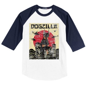 Dogzilla Japanese Doberman Canine Dog Lover Pet Owner Baseball Sleeve Shirt