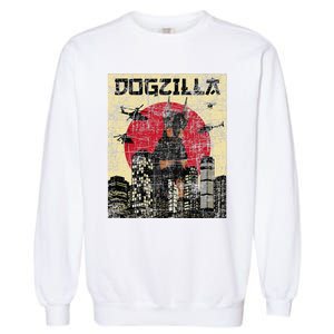 Dogzilla Japanese Doberman Canine Dog Lover Pet Owner Garment-Dyed Sweatshirt