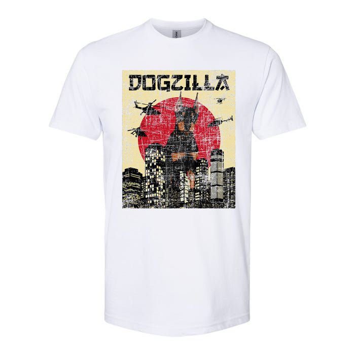 Dogzilla Japanese Doberman Canine Dog Lover Pet Owner Softstyle CVC T-Shirt