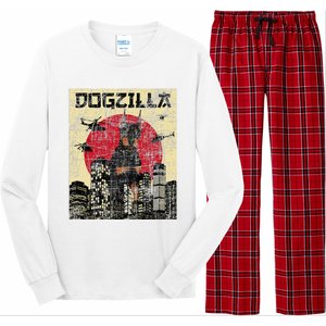 Dogzilla Japanese Doberman Canine Dog Lover Pet Owner Long Sleeve Pajama Set