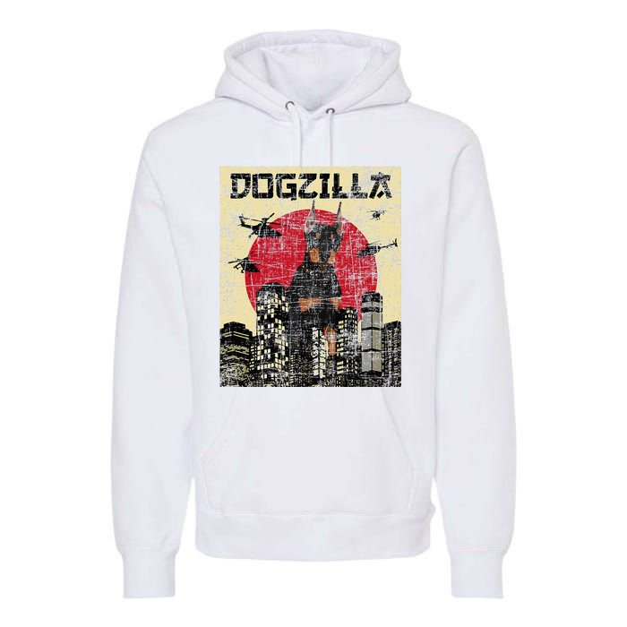 Dogzilla Japanese Doberman Canine Dog Lover Pet Owner Premium Hoodie