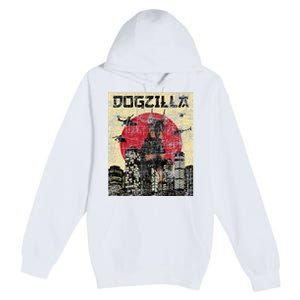 Dogzilla Japanese Doberman Canine Dog Lover Pet Owner Premium Pullover Hoodie