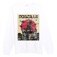 Dogzilla Japanese Doberman Canine Dog Lover Pet Owner Premium Crewneck Sweatshirt