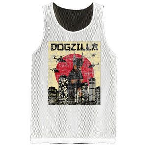 Dogzilla Japanese Doberman Canine Dog Lover Pet Owner Mesh Reversible Basketball Jersey Tank