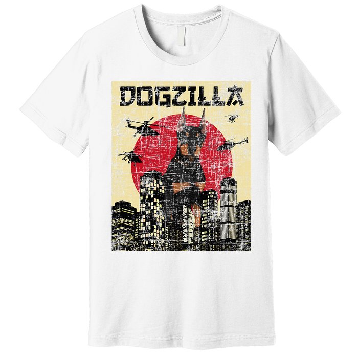 Dogzilla Japanese Doberman Canine Dog Lover Pet Owner Premium T-Shirt