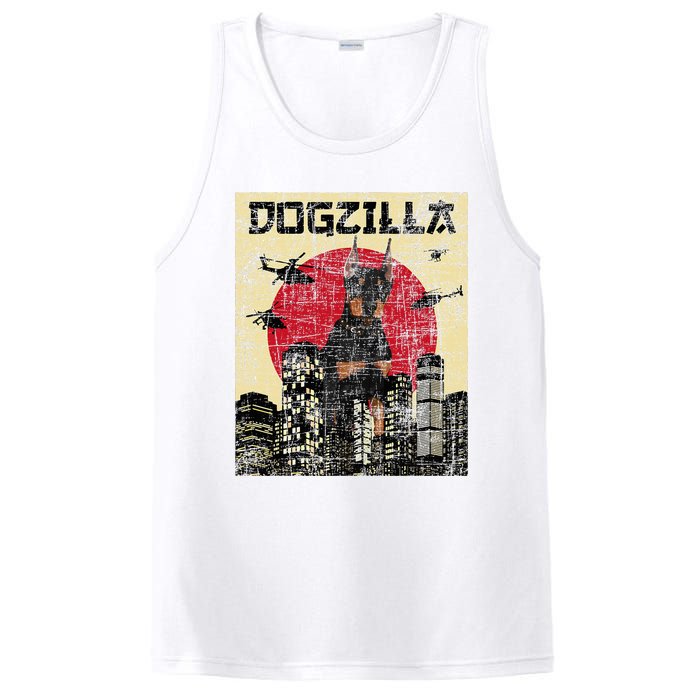 Dogzilla Japanese Doberman Canine Dog Lover Pet Owner PosiCharge Competitor Tank