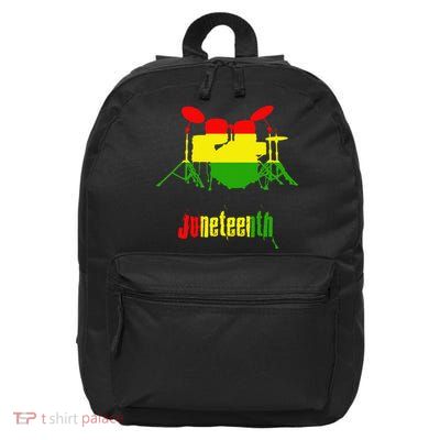 Drummer Juneteenth Day Black Pride History Love Music Drum 16 in Basic Backpack