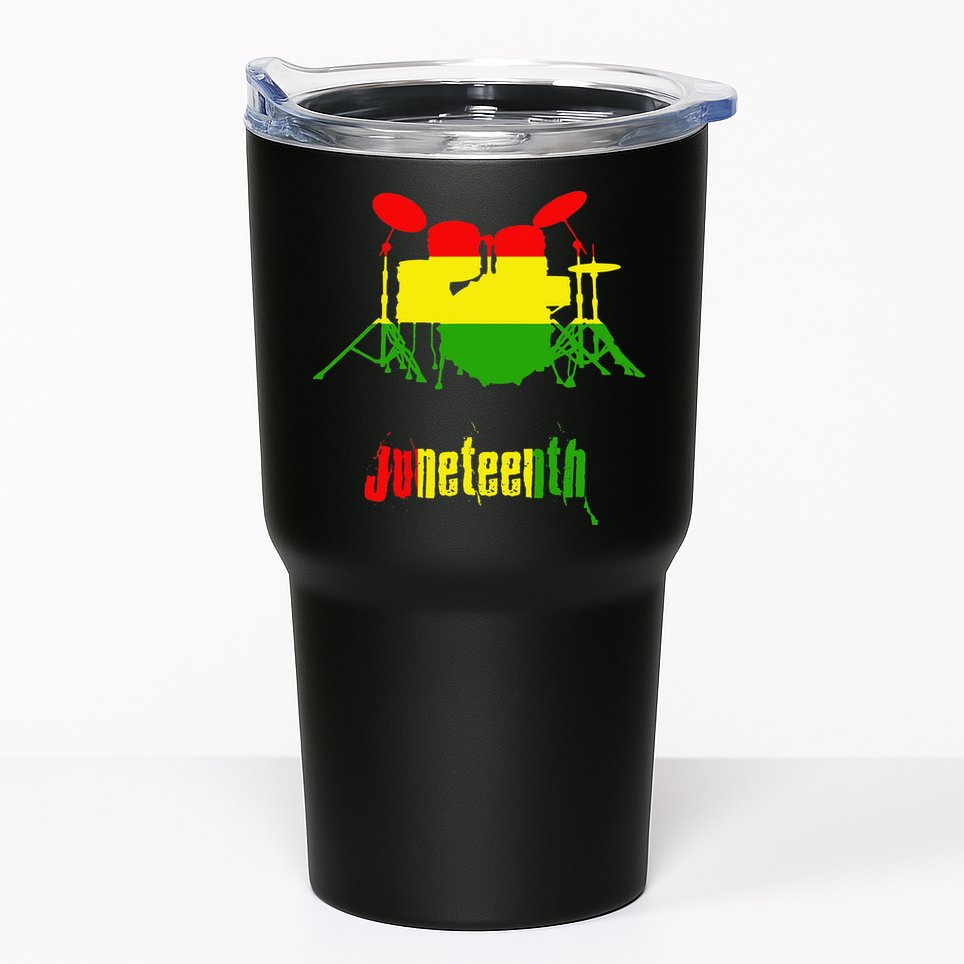Drummer Juneteenth Day Black Pride History Love Music Drum Tumbler