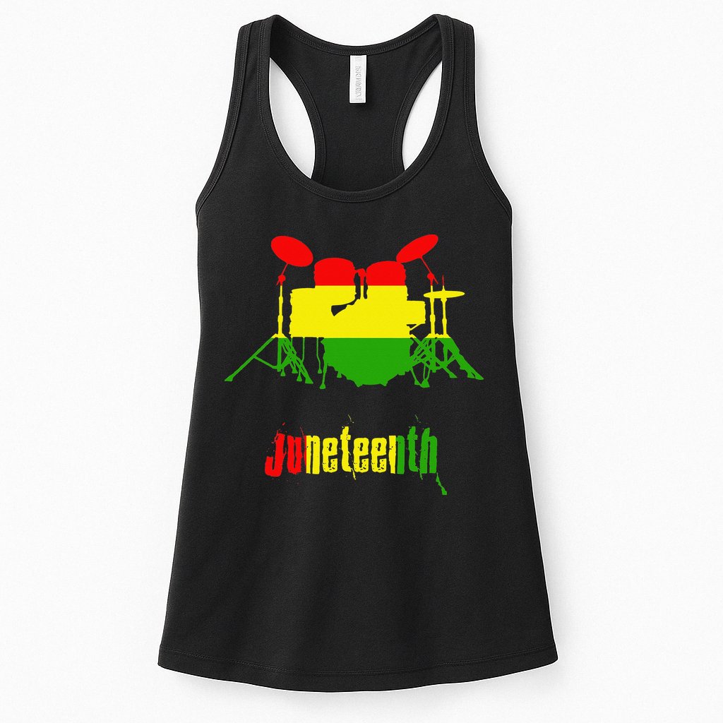 Drummer Juneteenth Day Black Pride History Love Music Drum Womens Tank Top